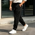 thumbnail image 3 of Guluxicc Athletic Pants for Men Elastic Waist Drawstring Long Straight Leg Trousers for Gym Workout Everyday Summer Fall, 3 of 3