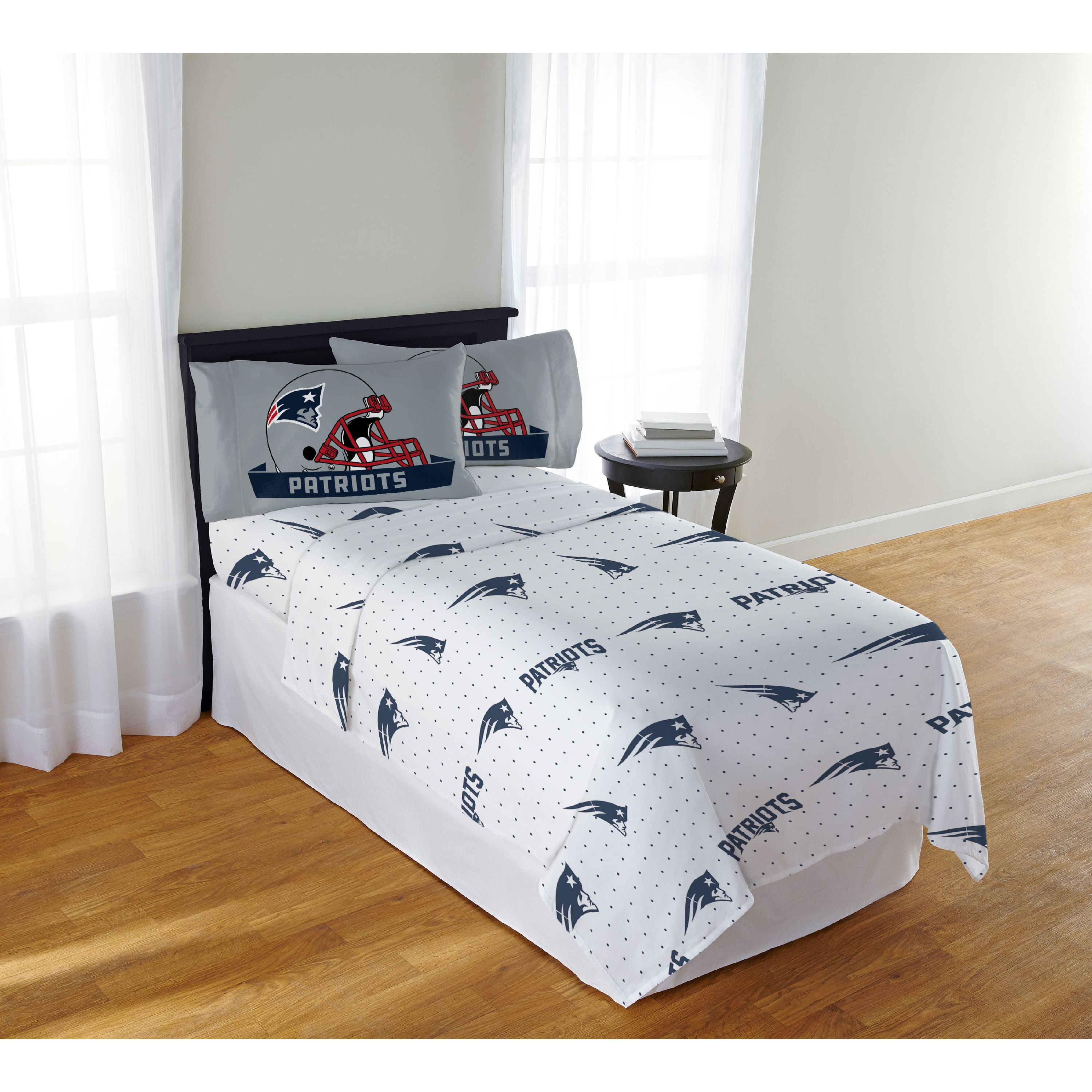 New England Patriots Sheet Set Nfl Queen Bed Fitted Flat Sheets Boys Team Beddin 190604061658 Ebay