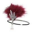 thumbnail image 2 of 1920s Feather Headband Flapper Headpiece Fancy Headdress Fascinator Red, 2 of 7