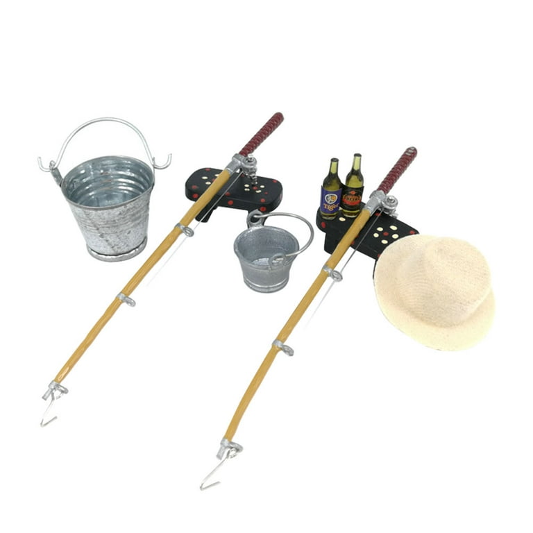 Frcolor Fishingminiaturemini House Rod Fish Model Pole Hat Toys