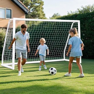 Kunup Kids Soccer Goals Set - 2 Portable 6x4FT Nets With Carrying Bag | Outdoor Indoor Backyard Soccer Practice | Buy Now With Express International Delivery