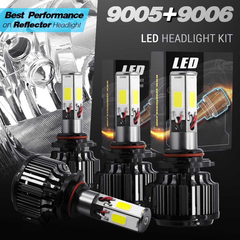 9005+9006 CREE LED Headlight Kit 240W 24000LM Light Bulbs High & Low Beam Combo 