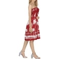 thumbnail image 2 of HAPPY BAY Women's Summer Boho Beach Backless Smocked Mini Swing Dress Tube Top Strapless Dresses for Women L-XL Red, Palm Tree, 2 of 3
