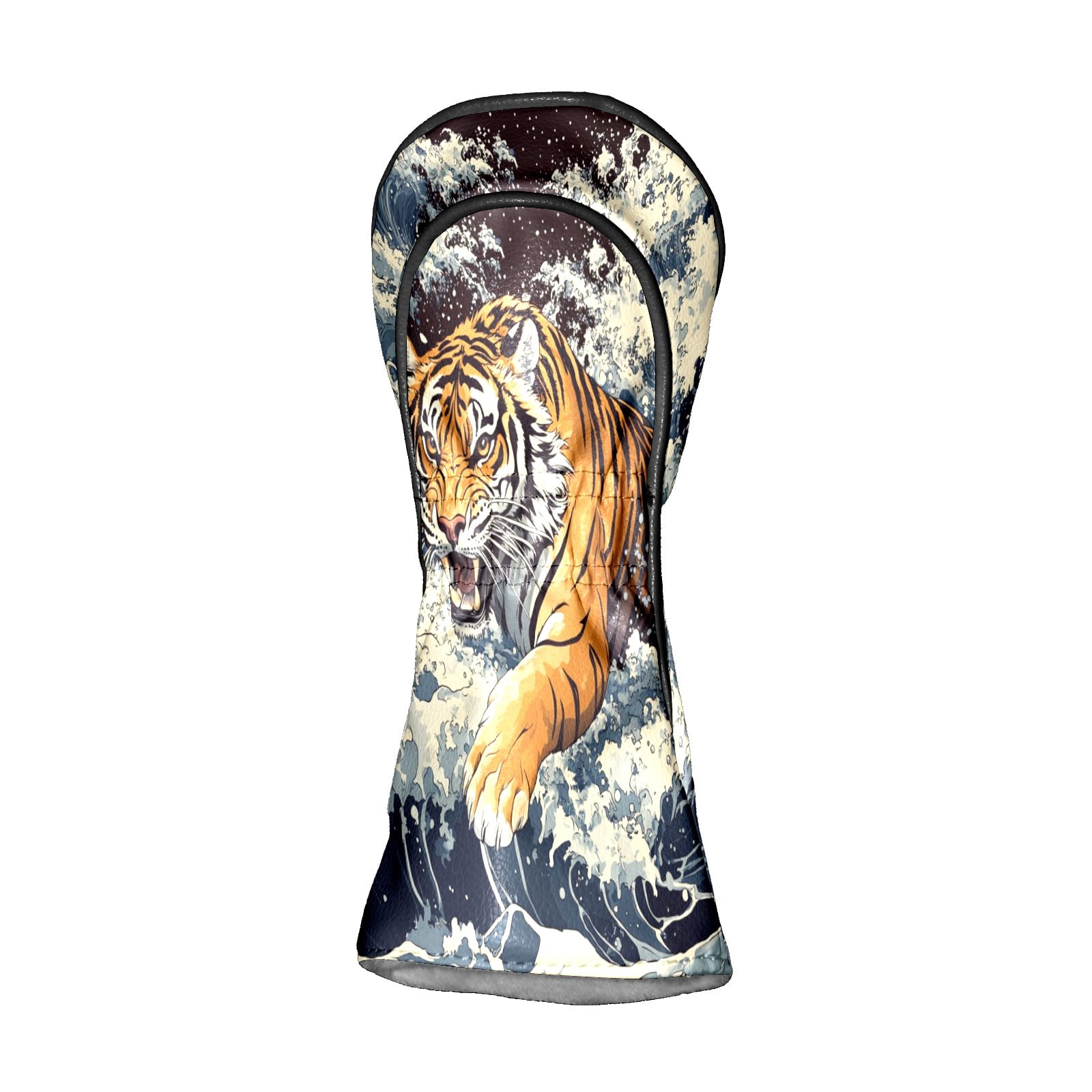 Golf Club Covers PU Leather Waterproof Head Covers for Fairway Woods Hybrids Fierce Animals Unisex Fits Most Brands