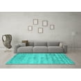 thumbnail image 3 of Ahgly Company Machine Washable Indoor Rectangle Abstract Turquoise Blue Contemporary Area Rugs, 8' x 10', 3 of 4