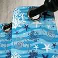 thumbnail image 3 of Ambesonne Sea Shells Grommet Curtain, Starfish and Scallop, 50" x 108", Blue Dark Blue White, 3 of 6