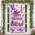 thumbnail image 7 of Cowgirl Hat Happy Birthday Western Boots Glitter Banner for Birthday Party Celebration Indoor Decor Event, 7 of 7