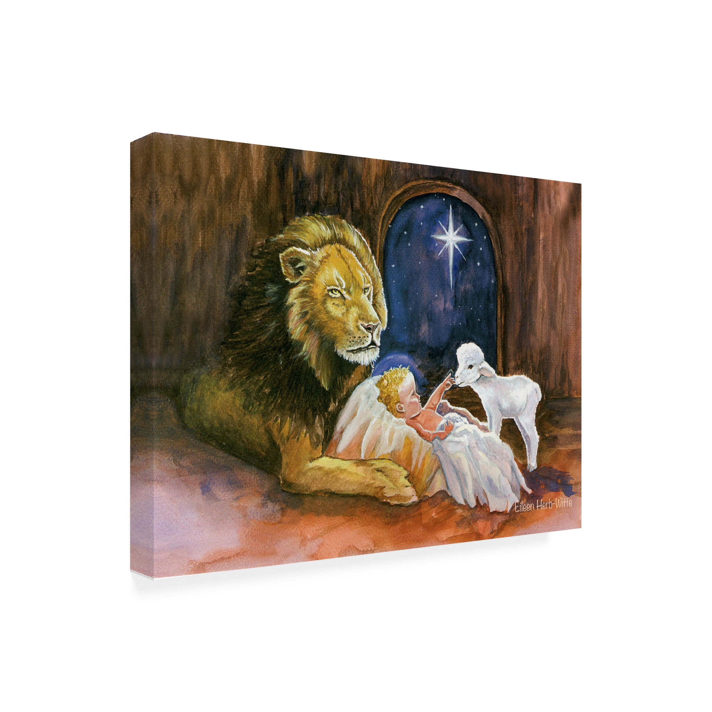 Eileen Herb-Witte 'The Lion Lamb and Emmanuel' Canvas Art