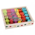 thumbnail image 3 of Juguetes Montessori de Cuentas de Cordones, Juguetes Educatros Coloridos de Madera para Bebés y Niños Pequeños, Juguete de Bloque apilabrar apilable, 3 of 7
