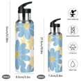 thumbnail image 2 of Insulated Stainless Steel Sports Water Bottle With Straw and Handle,Minimalist Nordic Style Ideal for Outdoor Use 600 ml Daisy, 2 of 7