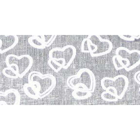 The Ribbon People White Locking Heart Cut Edge Craft Ribbon 4" x 50 Yards
