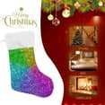 thumbnail image 4 of Colorful Sparkle Glitter Christmas Stockings Christmas Presonalized Large Stocking Sock, Set of 1 Xmas Party Winter Decor Candy Bag Family Holiday Gift, 17.7 Inch, 4 of 7