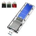 thumbnail image 2 of External M.2 NGFF SATA SSD Enclosure High Speed USB3.0 Gen1 5Gb/S Transparent SATA SSD Hard Drive Case for PC Blue, 2 of 8