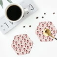 thumbnail image 4 of Honeii Dachshund Dog Heart print Leather Coaster Set of 4, ideal for safeguarding your furniture from drinks spills and effortless cleanup-Hexagon, 4 of 6