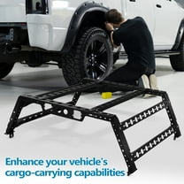 Foxnovo 1Set Universal Adjustable Truck Bed Rack with Cargo Carrying Rails
