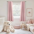 thumbnail image 4 of Light Pink 100% Blackout Curtains for Kids Bedroom Keep Cold Out, Thermal Insulated Drapes with Grommet Privacy Energy Saving for Winter Living Room Window, 2 Panels, 42 X 68 Inch, 4 of 7