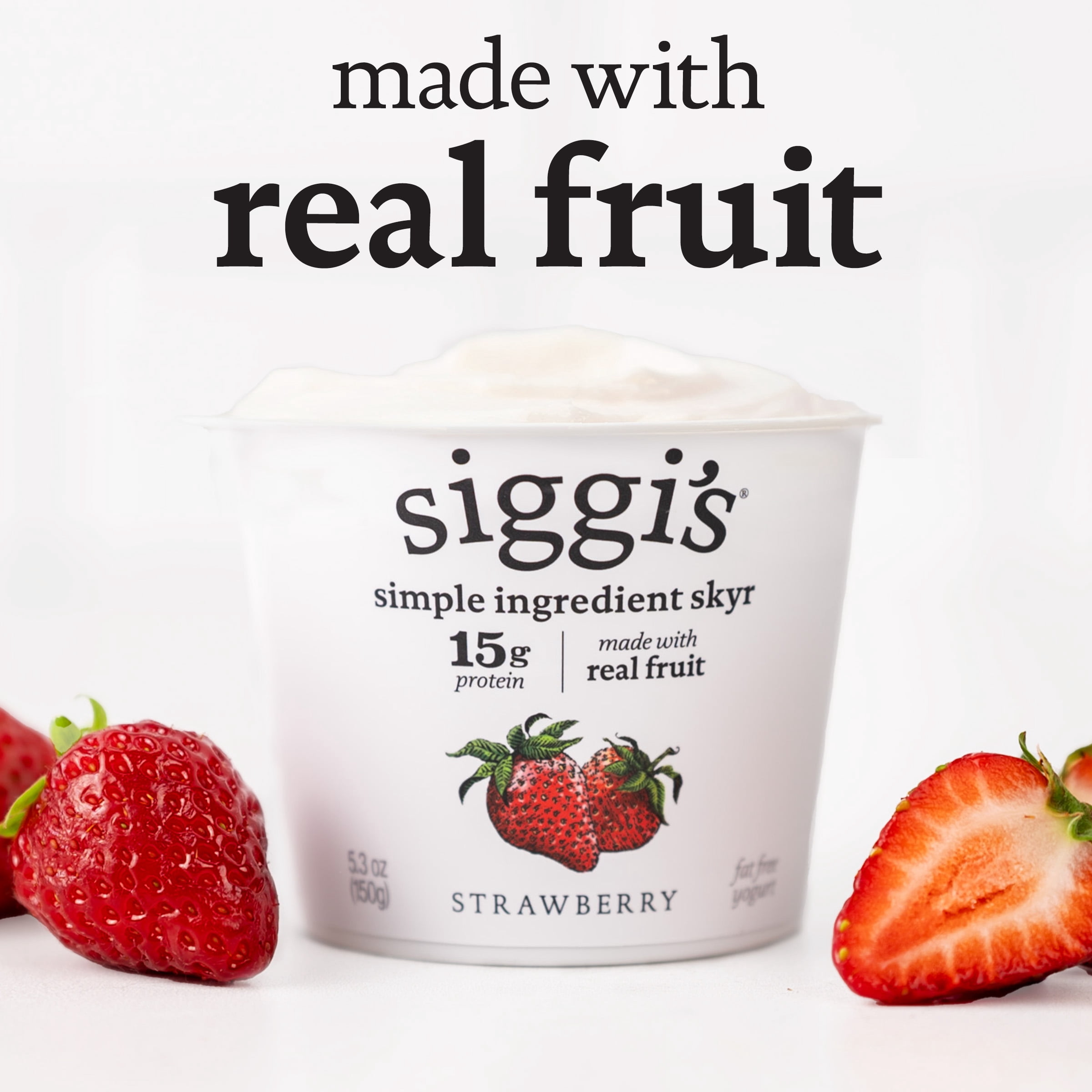 Siggi's Icelandic Skyr Nonfat Yogurt, Strawberry, 5.3 oz