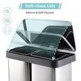 thumbnail image 5 of 17.5 Gallon Dual Trash Can,Two Compartment Trash Can,Trash Can with Recycling Bin Combo,Double Garbage Cans for Kitchen,8 +9.5 Gallons,Stainless Steel, 5 of 7