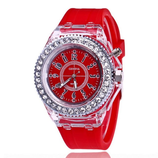 Reloj luminoso LED colorido para hombres y mujeres, reloj de cuarzo fluorescente para estudiantes y hombres