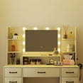 thumbnail image 5 of Manxile Makeup Vanity with Lighted Mirror & Charging Stations & 7 Open Storage Shelves, 5 Drawers, 2 Large Cabinets, 5 of 10