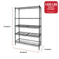 thumbnail image 2 of Rubbermaid 5-Tier Deluxe Heavy Duty Black Wire Shelving Unit with Drawers & Basket, 1520lb Capacity, 2 of 11