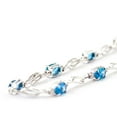 thumbnail image 5 of Galaxy Gold 14K Solid Gold 3.39 Carat Natural Diamond & Blue Topaz Bracelet for Women - White Gold Fine Jewelry, 5 of 7