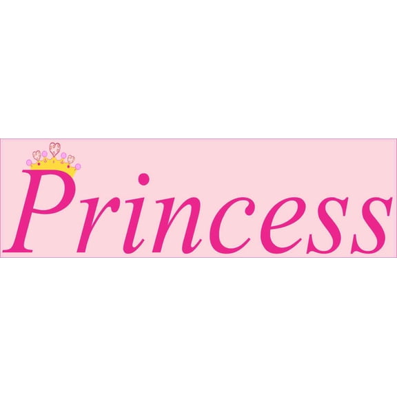 10in x 3in Pink Princess Bumper Sticker Vinyl Car Decal Window S