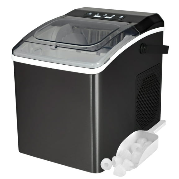Koolatron KIM26B Compact Countertop Ice Maker with Digital Controls and LED Indicators