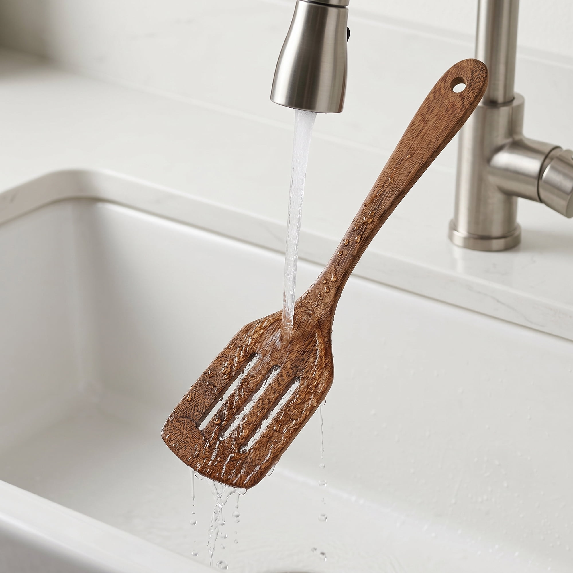 Unique Bargains Kitchen Utensil Heat-Resistant Cooking Tool for Flipping Brown 12.8x3 in