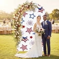 thumbnail image 2 of 4th of July Arch Backdrop Cover, Spandex Fitted Wedding Arch Cover, Independence Day Blue Red Star Fireworks Round Top Stand Covers for Birthday Ceremony Bridal Shower Party Decor 5x2.1 Ft, 2 of 9