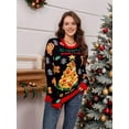 thumbnail image 5 of Hristmas Sweaters for Women Cute Fuzzy Funny Wintertime and Holiday Parties Knitted Pullover Sweater Dark Blue L, 5 of 10
