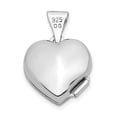 thumbnail image 3 of Lockets Sterling Silver Rhodium-plated & Diamond 20mm D/C Heart Locket, 3 of 5