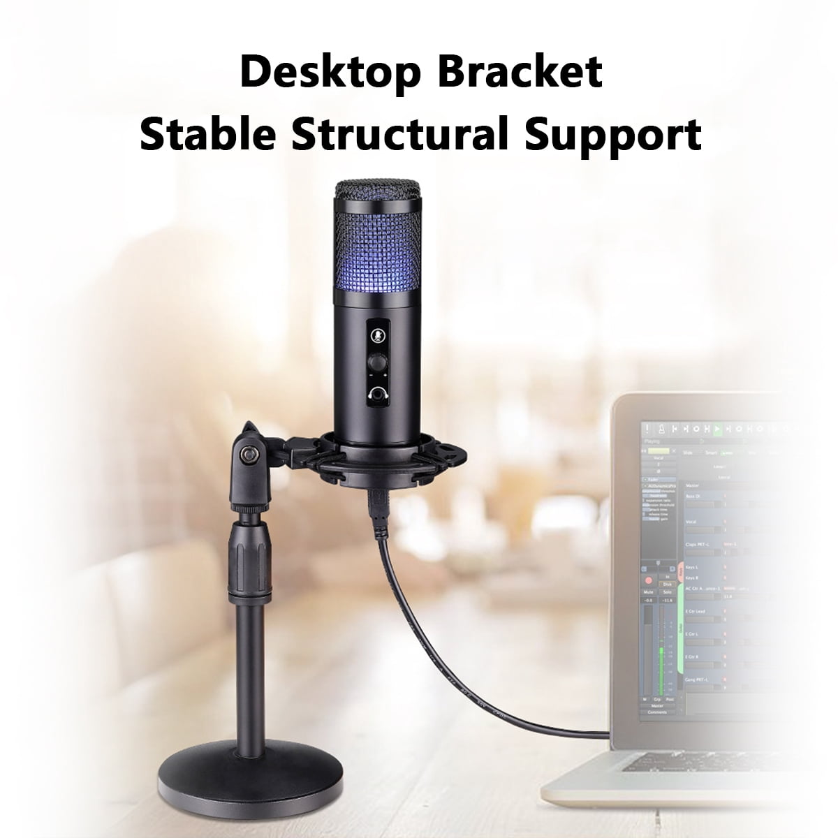 Novashion USB Condenser Cardioid Microphone, Black