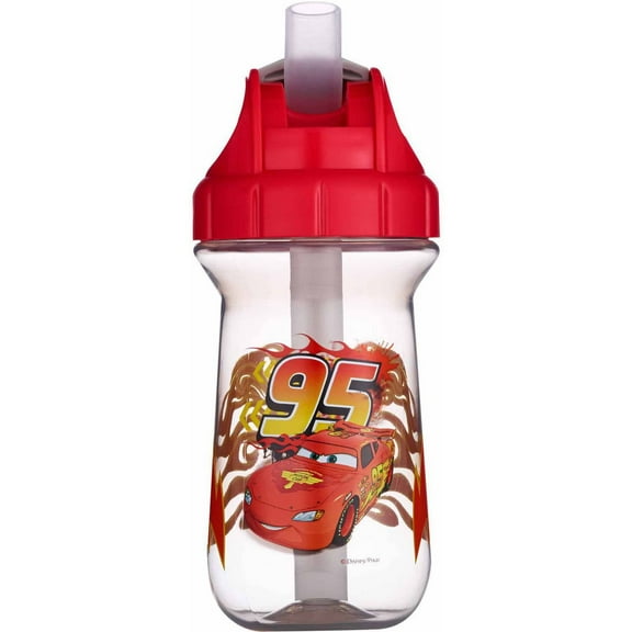 Disney Pixar Cars Flip Top Cup with Straw, 10 Oz