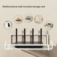 thumbnail image 6 of No Drill Wall Mounted Router Storage Shelf for TV Set Top Box Organization, Metal Storage Rack with Non-Marking Hooks, Versatile Organizer for Home Electronics and Network Equipment, 6 of 7