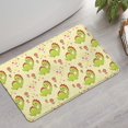 thumbnail image 2 of Yellow Cartoon Dinosaurs Flowers Hearts Pattern Bathroom Rugs Mat,Non Slip Microfiber Bathroom Rug,Rubber Backing,Soft Bathroom Mats for Bathroom Floor,Tub and Shower,17x27in(43x68cm), 2 of 5
