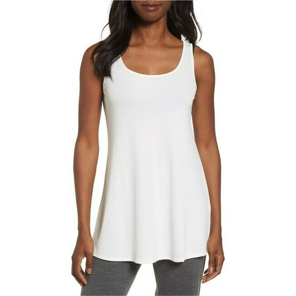 Eileen Fisher Petite Silk Jersey Tunic Tank Soft White ( PP )