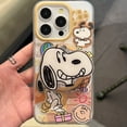 thumbnail image 3 of Bonita funda de teléfono con soporte magnético y carga inalámbrica Magsafe con dibujos animados de Snoopy y Charlie Brown para iPhone 15, 14 y 13 Pro Max, carcasa rígida de TPU, 3 of 4