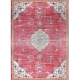 thumbnail image 3 of Beverly Rug Machine Washable Easy Cleaning Indoor Non-Slip Rugs Fuchsia / Cream 6'7"x9', 3 of 9