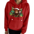 thumbnail image 4 of qucoqpe Women's Christmas Print Hooded Sweatshirt with Pocket, Long Sleeve Casual Pullover Hoodie, 4 of 6