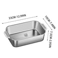 thumbnail image 3 of Leodye 1PCS Rectangular 316 Stainless Steel Roasting Pan Deep Induction Cookware for Home Baking and Fish Roasting -12.99*7.48*2.96IN, 3 of 3