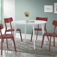 thumbnail image 4 of Roundhill Furniture Roma Contemporary White Round Dining Table, 4 of 7