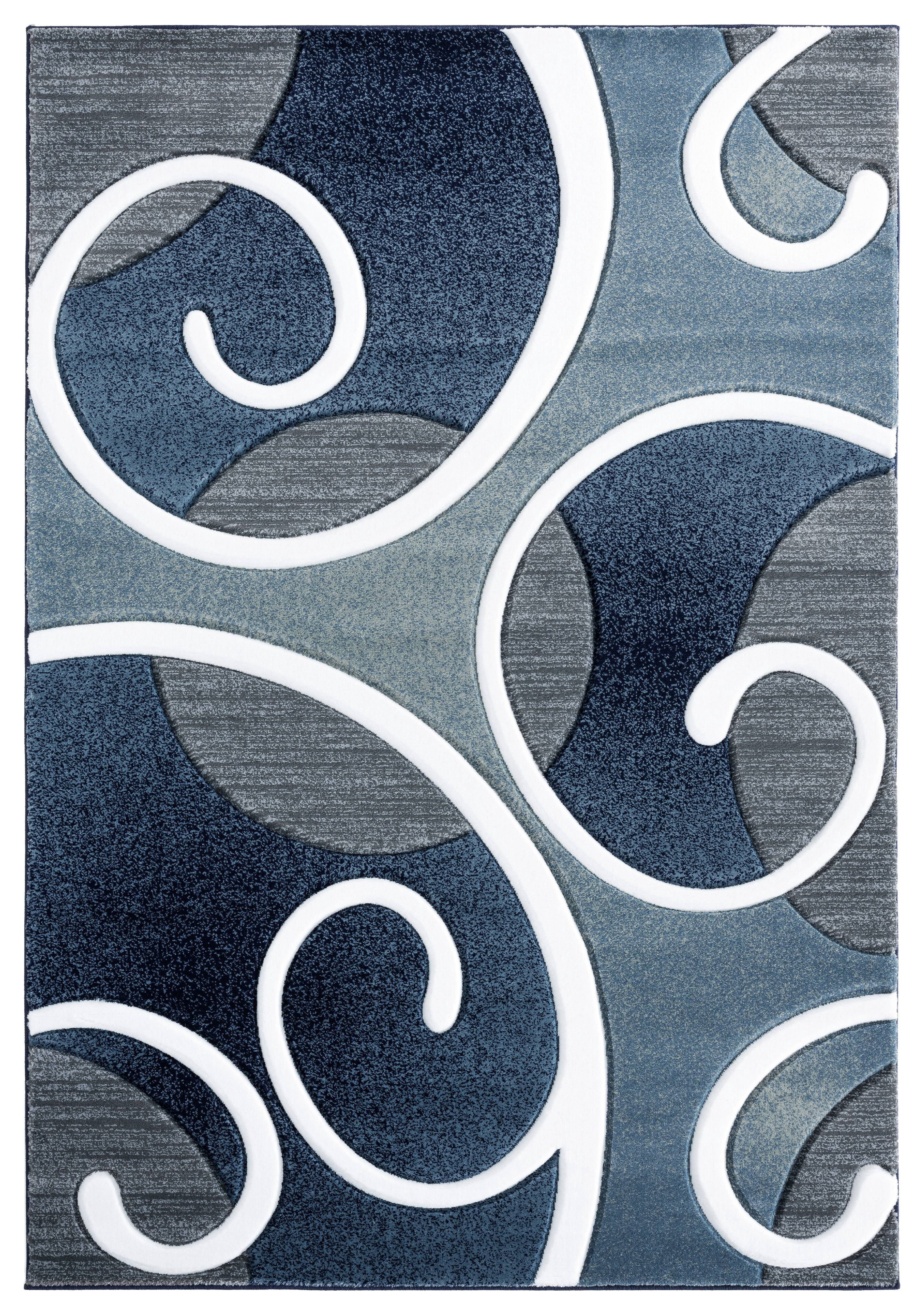 United Weavers Drachma Salona Contemporary Paisley Area Rug, Navy, 5'3" x 7'6"