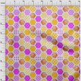 thumbnail image 4 of oneOone Polyester Spandex Fuschia Pink Fabric Floral Craft Projects Decor Fabric Printed By The Yard 56 Inch Wide-0S, 4 of 6