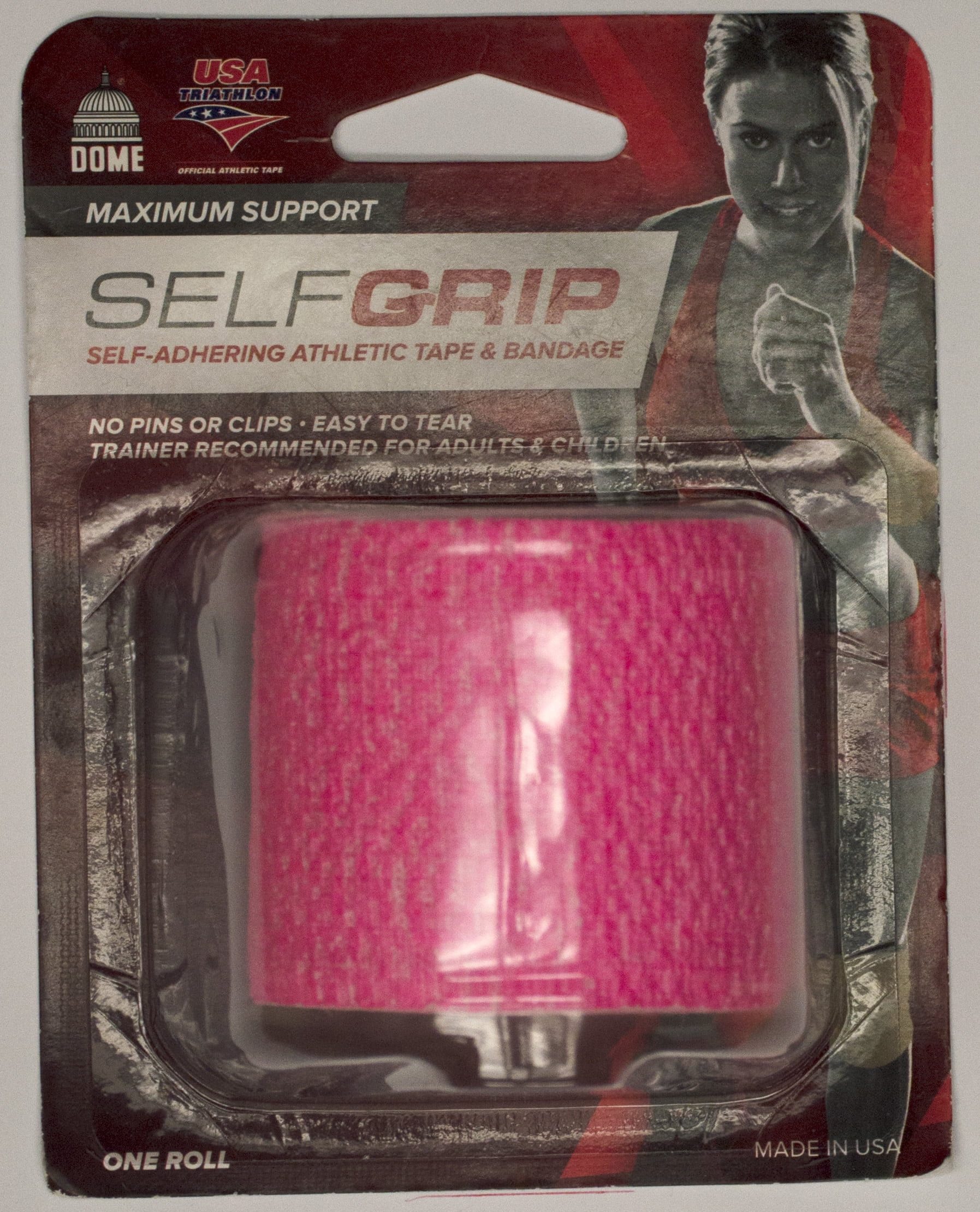 SelfGrip Maximum Support SelfAdhering Athletic Tape And Bandage, Pink