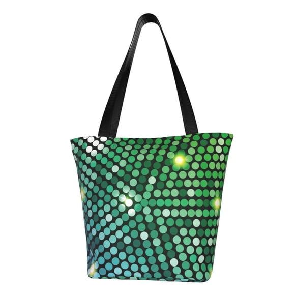 Balery Green Disco Lights Bolsa de Hombro con Diseño, Bolsa Grande y Duradera, Bolsa Versátil para Compras