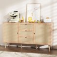 thumbnail image 3 of Rattan Sideboard with 3 Drawers and 2 Doors, Rattan Buffet Sideboard Cabinet, Cabinet with Storage, 3 of 10