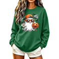 thumbnail image 6 of Frostluinai Women's Pullover Sweatshirts Halloween Pumpkin Ghosts Print Sweat Shirts Round Neck Long Sleeve Holiday Party Casual Wear, 6 of 7