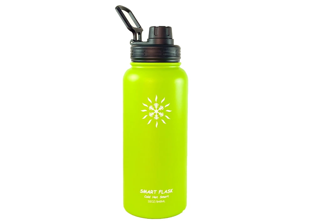 Smart Flask Stainless Steel Water Bottle Vacuum Insulated 32oz with Straw Lid