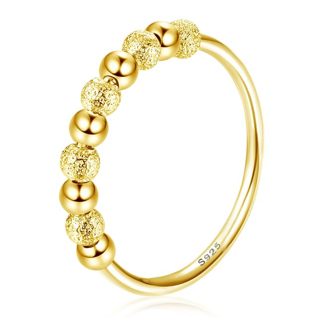 tredstone Fashionable And Multifunctional Stress Ring With Silver Beads Wide Application Silver Fidget Rings Silver 7